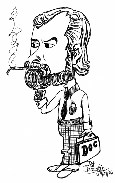 Caricature of Christopher Stasheff around 1976